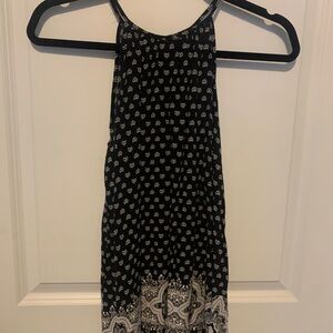 Black and White Patterned Women's Casual Tank Top